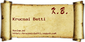 Krucsai Betti névjegykártya